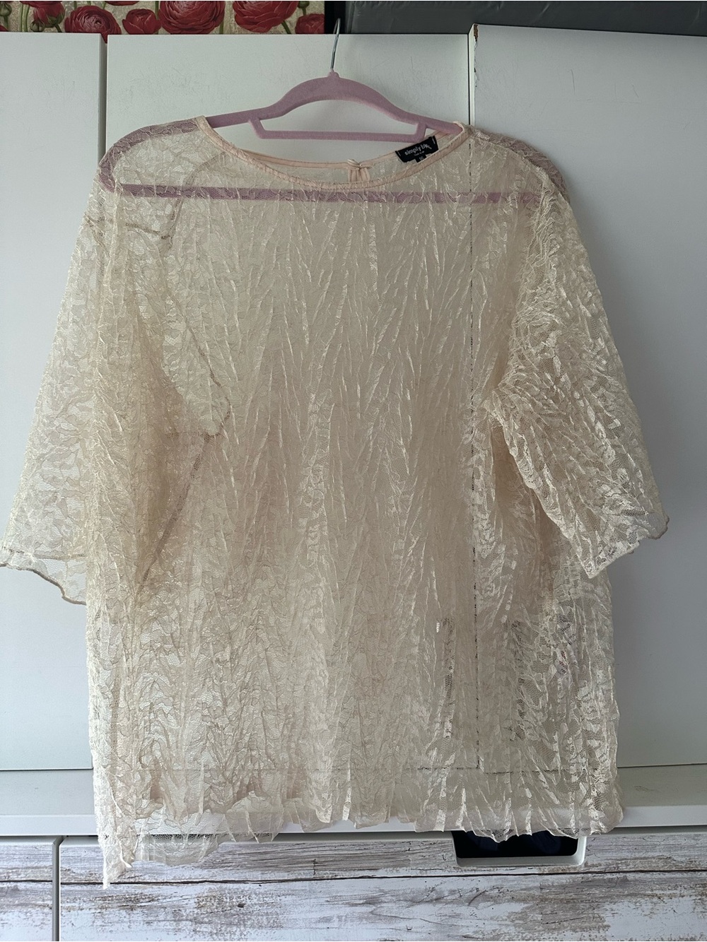 ✨ Simply Be Cream Lace Peplum Blouse UK 16 US 12 ✨